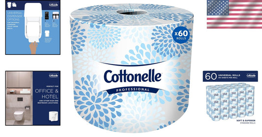 Eco-Conscious 2-Ply Toilet Paper in 60 Rolls - Ideal for Upscale Facilities