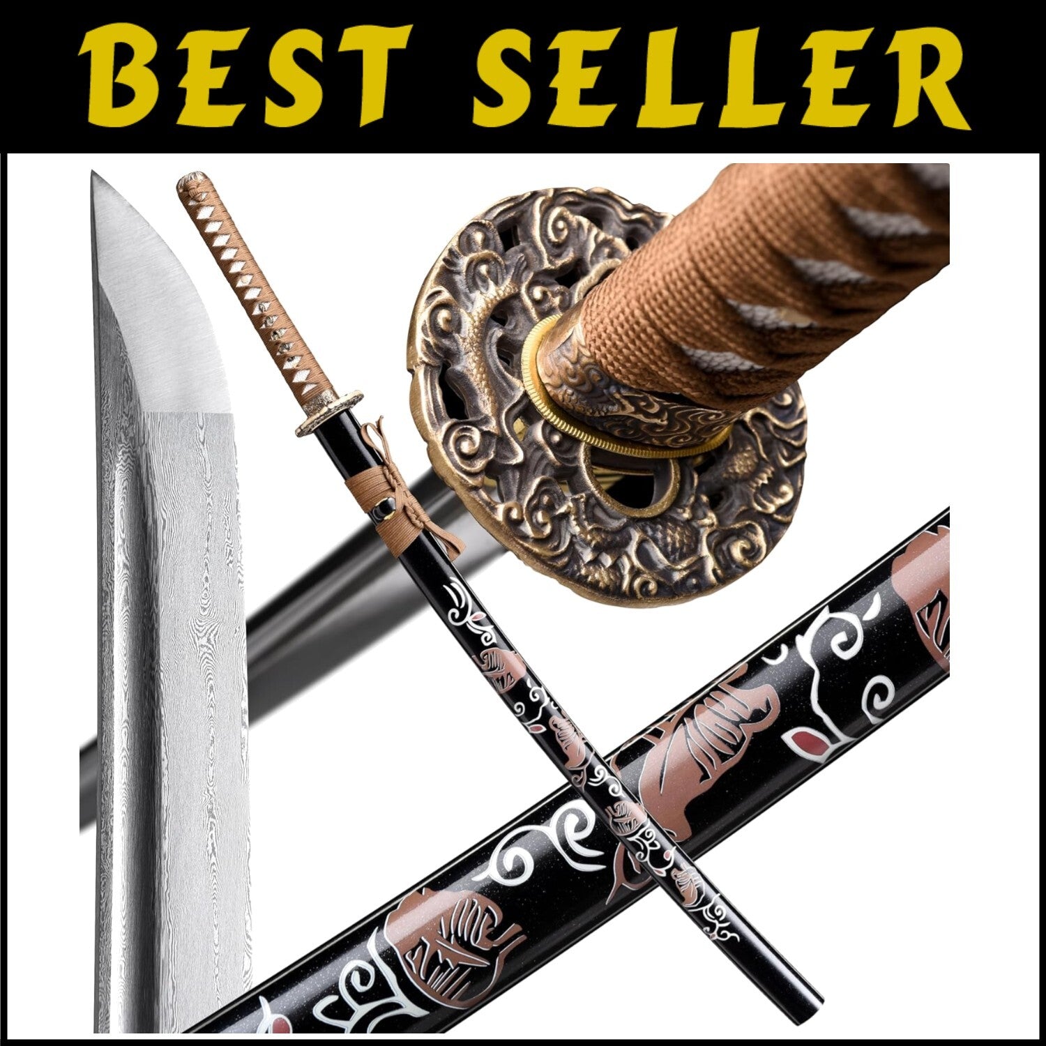 Unique Hand Forged Samurai Sword - Full Tang Construction for Superior Balance