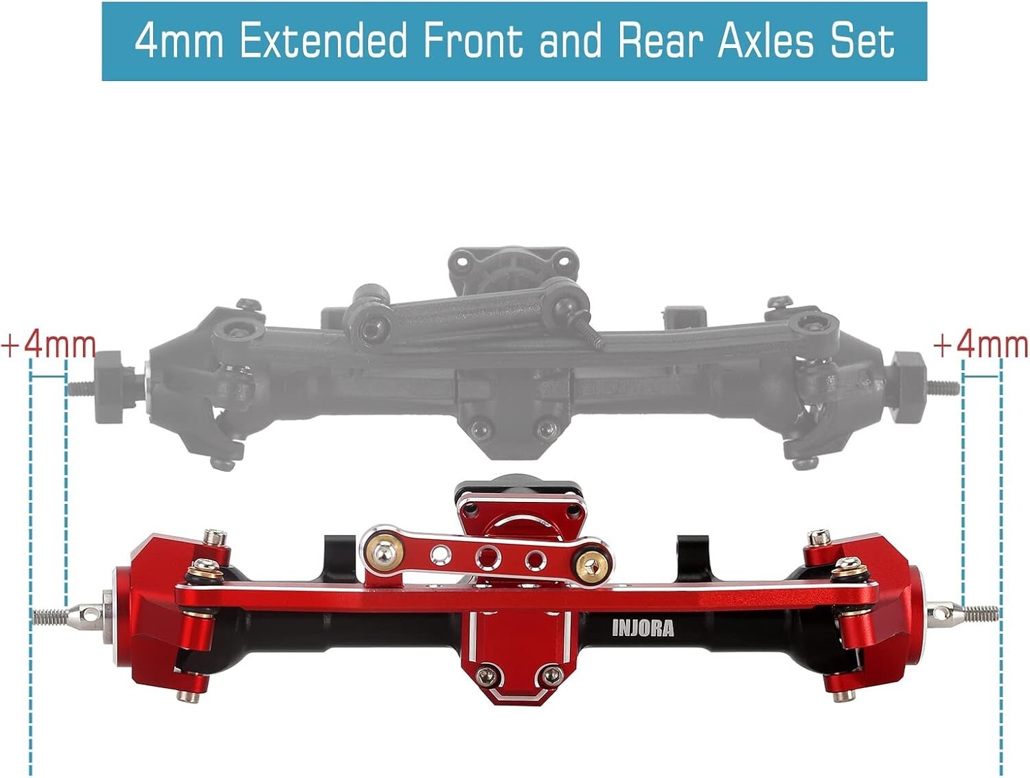 +4mm Extended RC Axles Set for Bronco, Gladiator, Deadbolt - Enhanced Stability