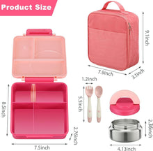 Load image into Gallery viewer, Insulated Bento Lunch Box Set with Leak-Proof Soup Thermo for School Kids
