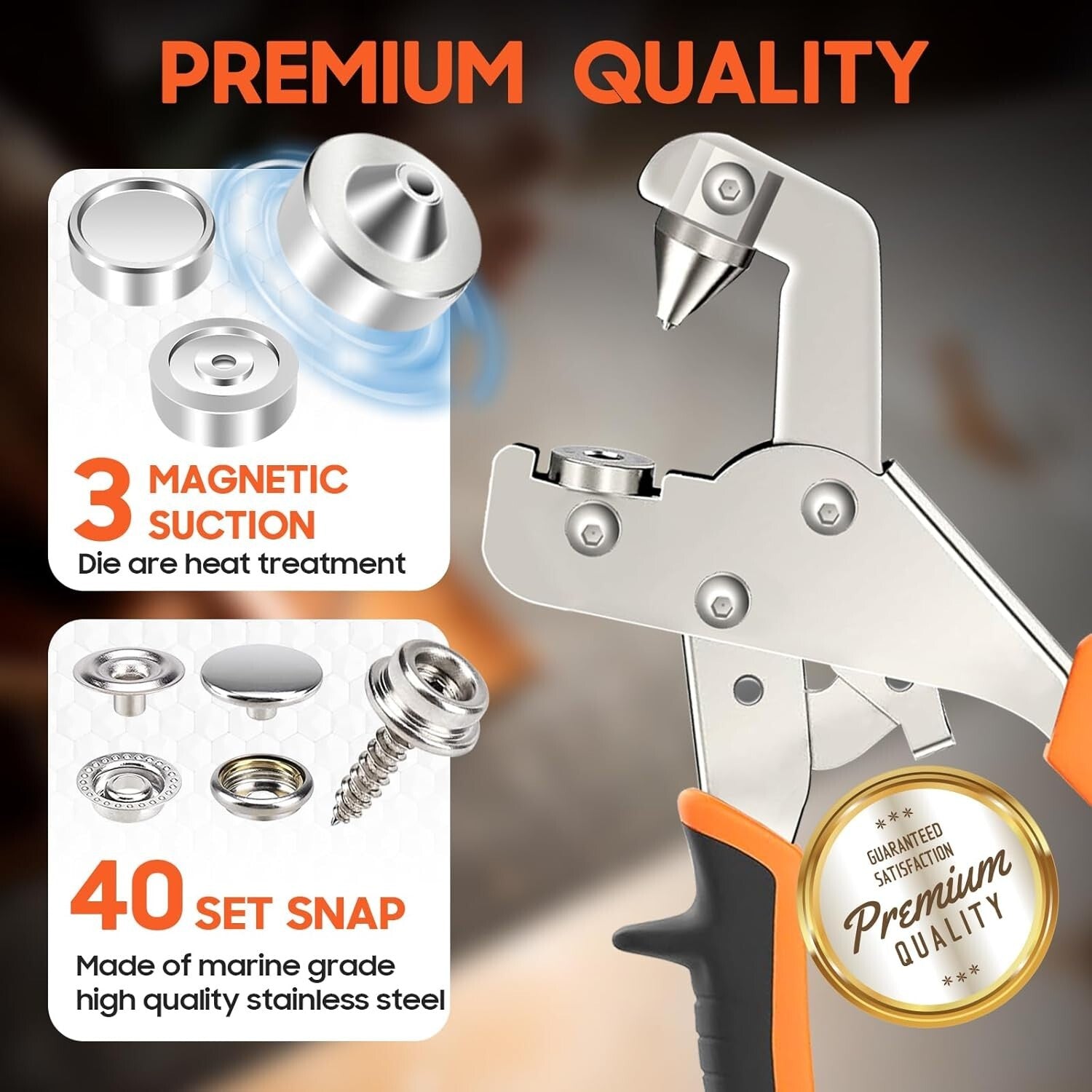 40-Set Snap Fastener Tool Kit - Effortless Snap Installation for DIY Projects