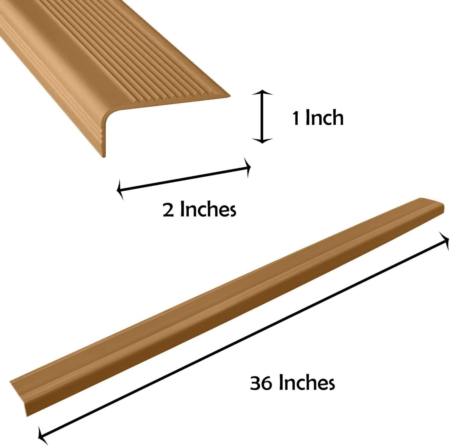 Self-Adhesive Stair Protector Strips - 5-Pack Waterproof Brown Safety Edges