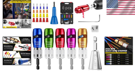 Efficient Wire Stripping Tool and Connector Set for Electricians - 2024 Edition