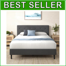 Load image into Gallery viewer, Stylish Full Platform Bed Frame - Woven Fabric Upholstery &amp; Strong Support