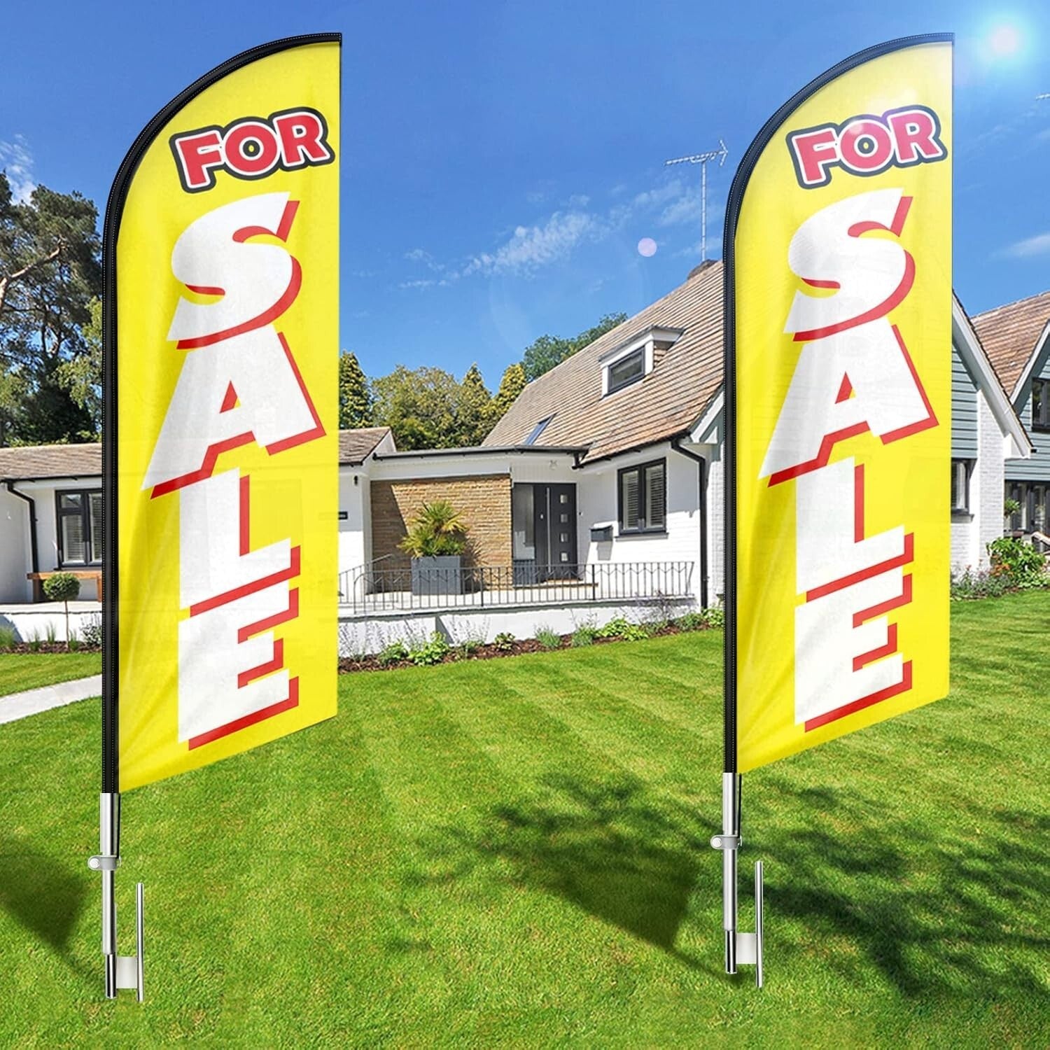 Weather-Resistant 11FT Swooper Flag Kit for Real Estate - Eye-Catching & Sturdy
