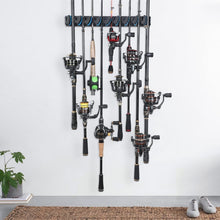 Load image into Gallery viewer, Compact 4-Pack Fishing Pole Holder - Unique Grip Design for Garage Organization