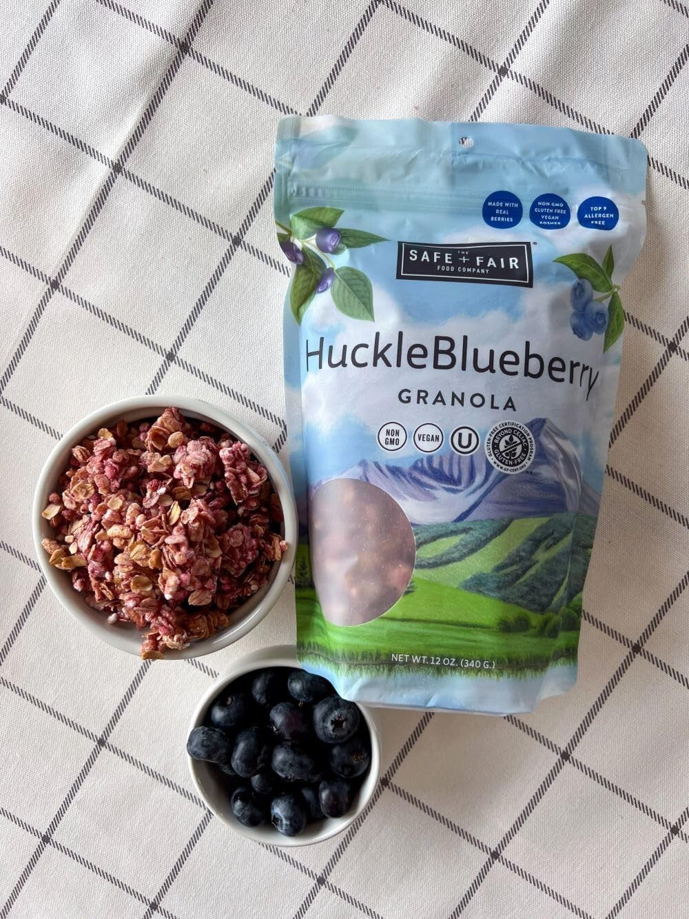 Allergen-Free HuckleBlueberry Granola - Delicious Crunchy Vegan Breakfast 6 Pack