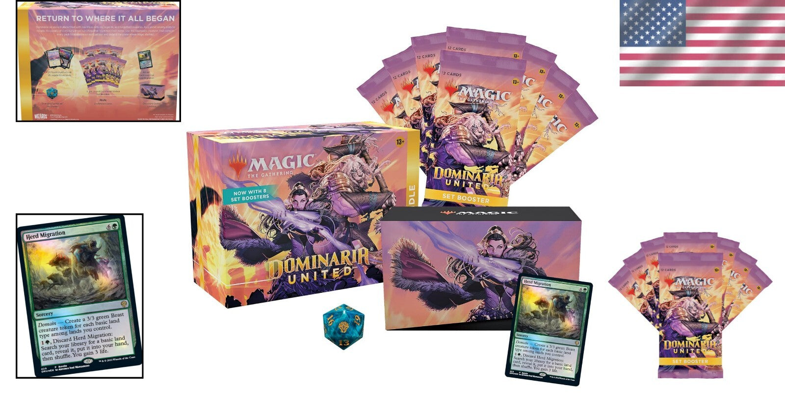 Magic: The Gathering Dominaria Bundle - Collectible 8 Boosters & Accessories