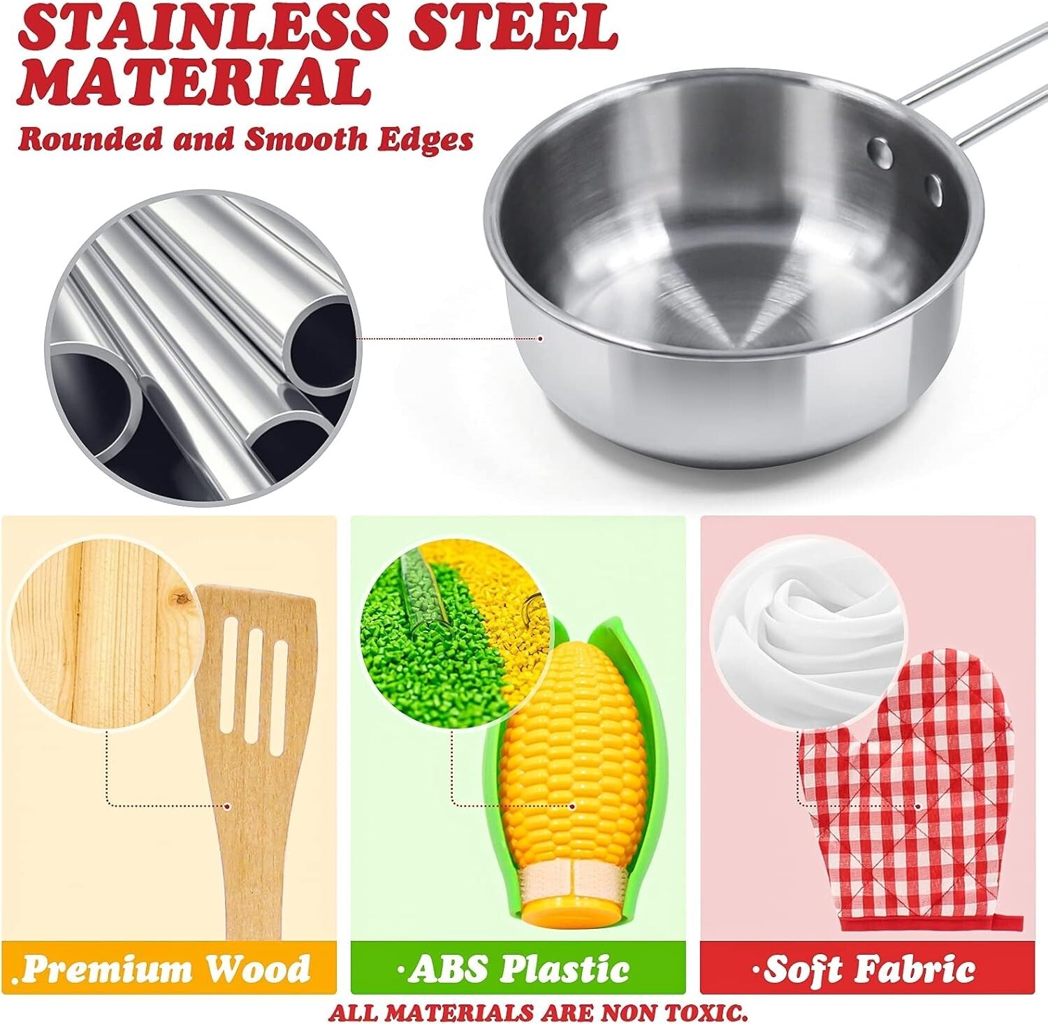 Interactive 32-Piece Kitchen Toys Set for Kids - Apron, Accessories & Play Food