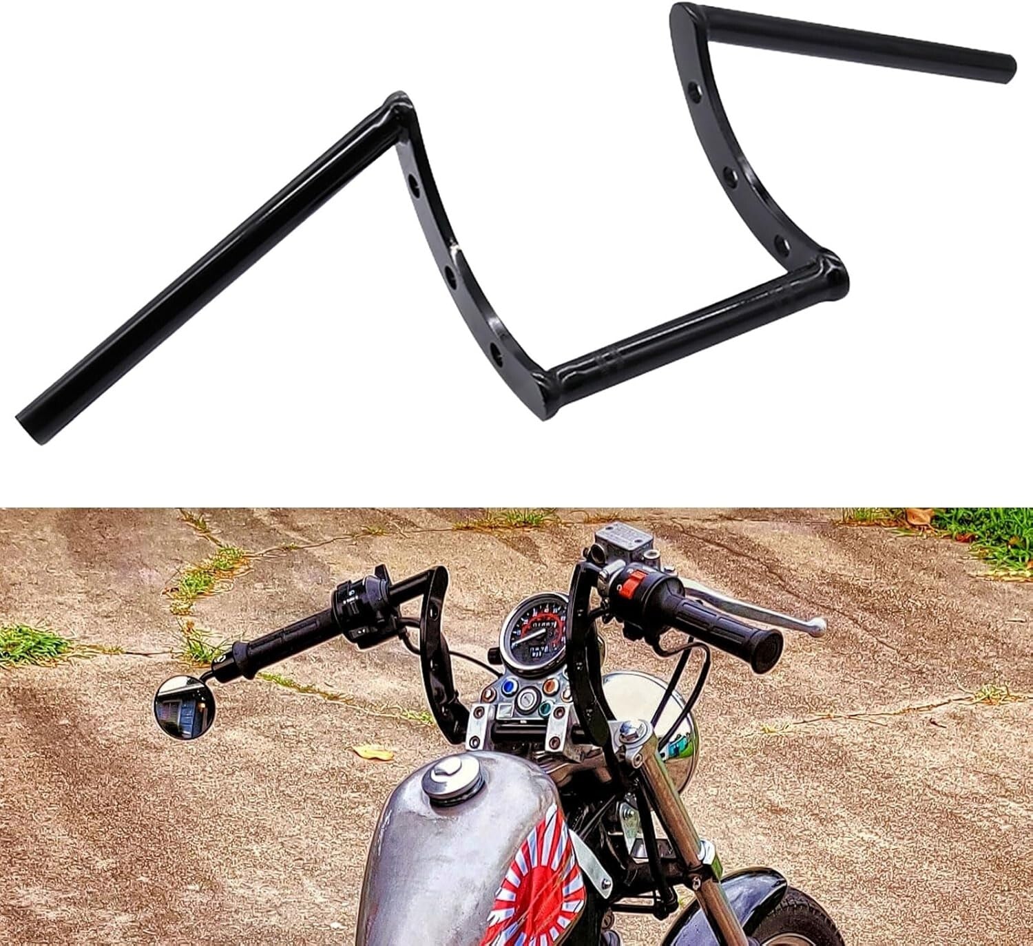 Universal 22mm Z Bars for Softail, Dyna & Sportster - Premium Black Finish