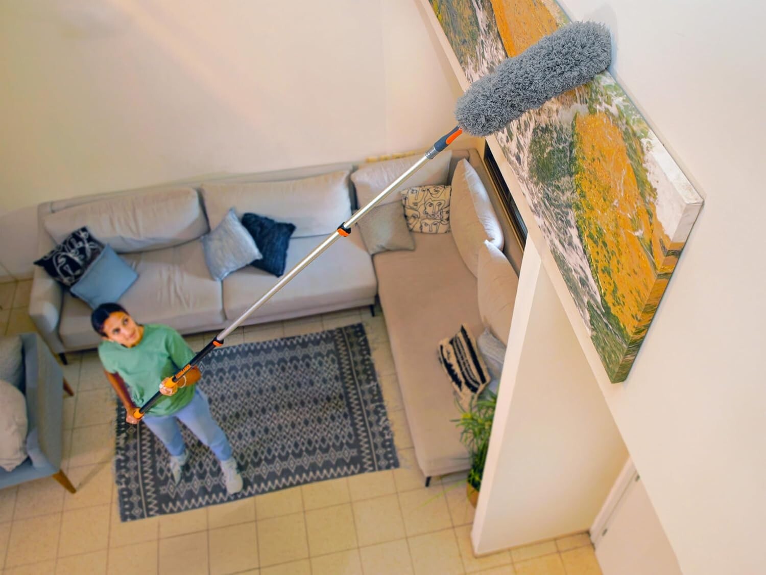 Versatile 36ft High Reach Cleaning Kit - Cobweb & Ceiling Fan Duster Included