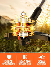 Load image into Gallery viewer, 20V 12" Cordless String Trimmer &amp; Edger with Auto Feed - 2 Batteries Included