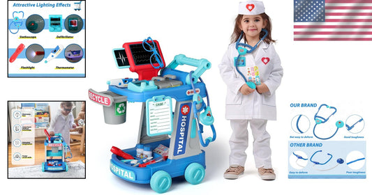 Multifunctional Kids Doctor Set with Cart and Accessories - Educational Toys