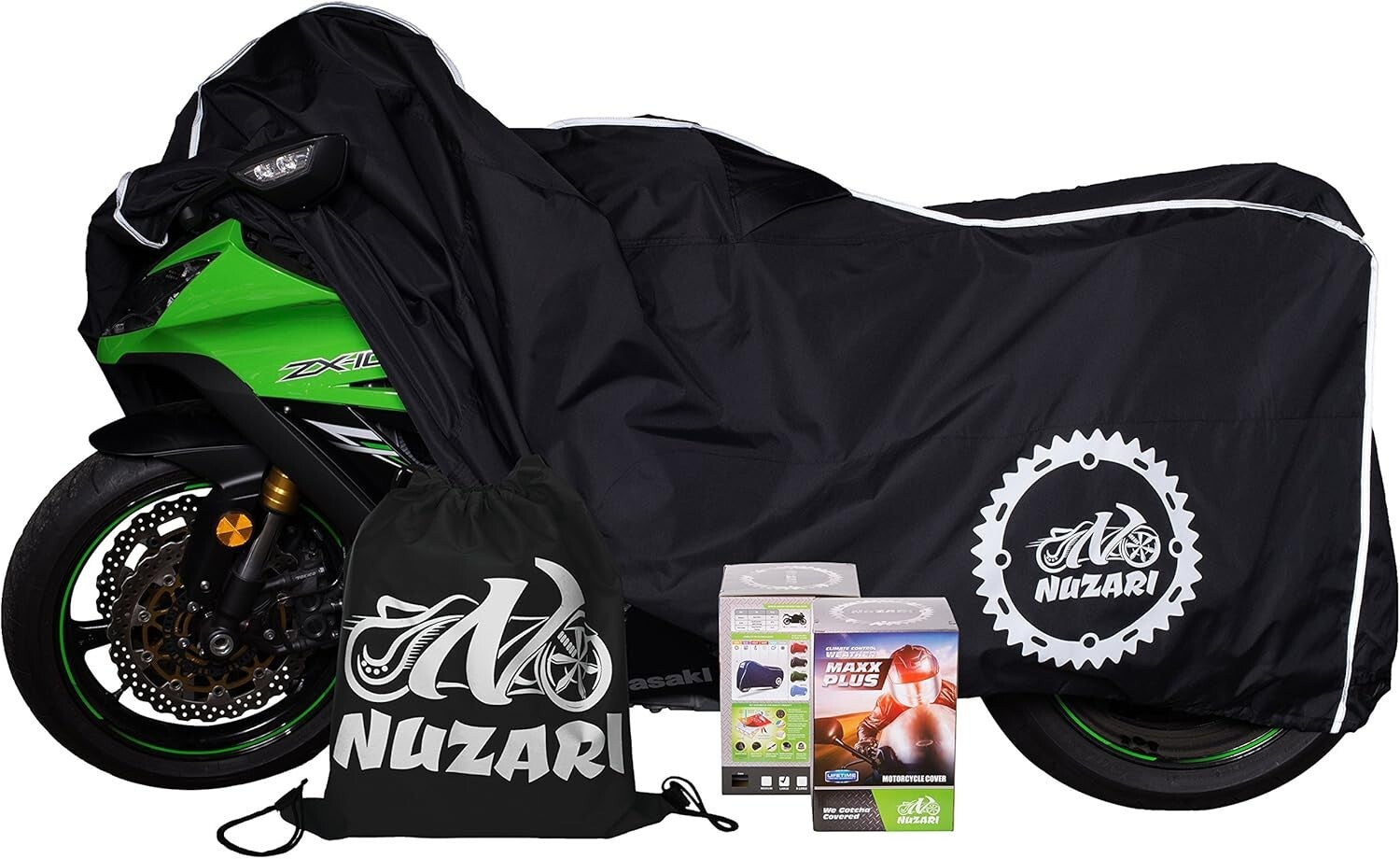 All-Weather Motorcycle Cover - Heavy-Duty, Waterproof Fit for Bikes up to 90in