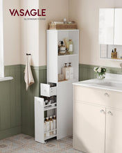 Load image into Gallery viewer, Slim White Bathroom Cabinet with Stable Construction - Perfect for Small Spaces