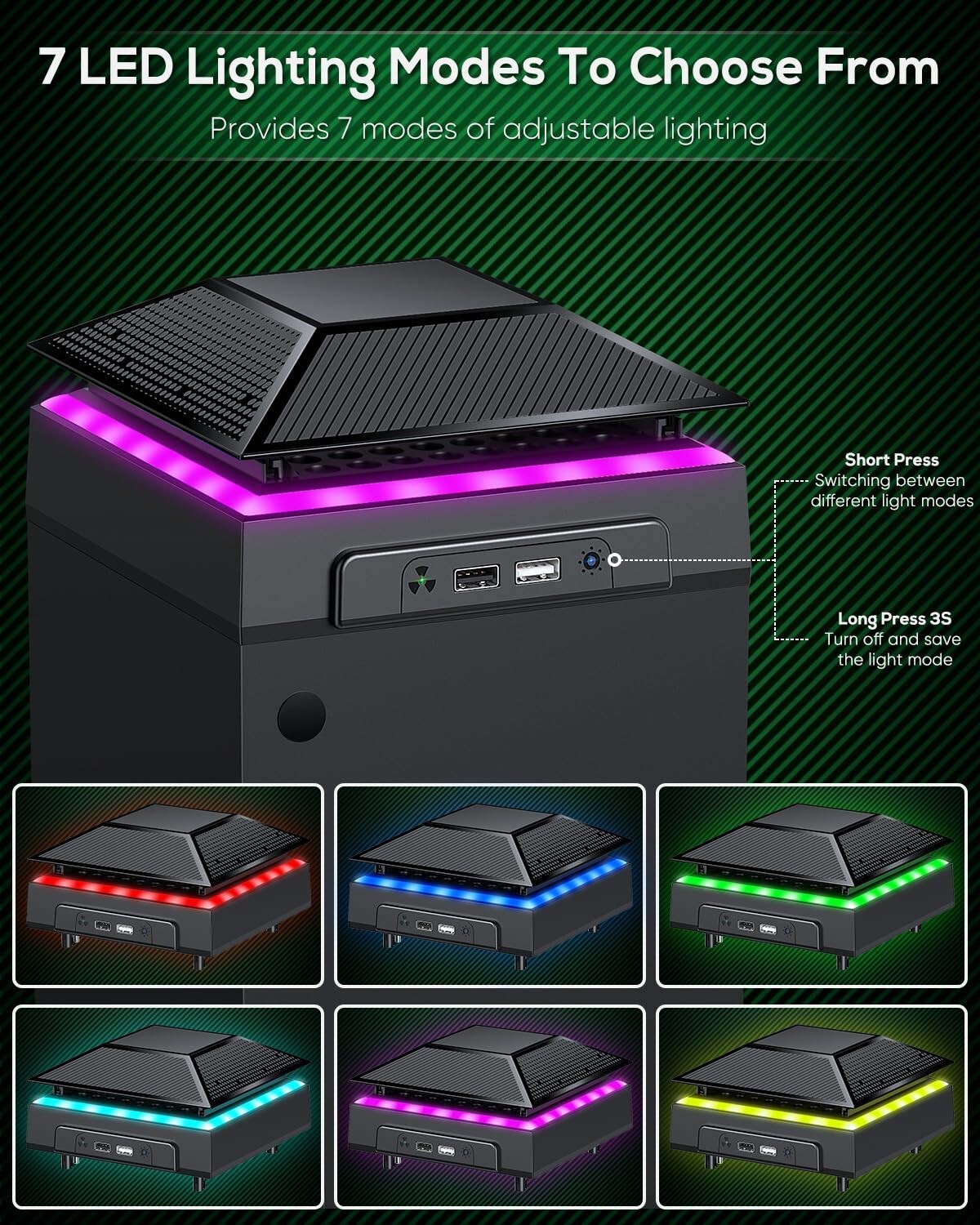 Multi-Function RGB Cooling Fan for Xbox Series X with Auto Control & Dust Shield