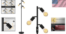 Load image into Gallery viewer, Versatile Industrial Floor Lamp - 3 Light Adjustable Design for Stylish Spaces