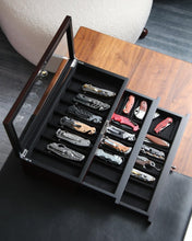 Load image into Gallery viewer, Sturdy Ebony Knife Display Box - Organize and Showcase Your Collection