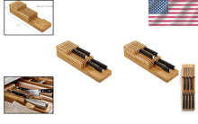 Load image into Gallery viewer, Set of 2 Bamboo 2-Tier Knife Organizers - Stylish Kitchen Storage Solution
