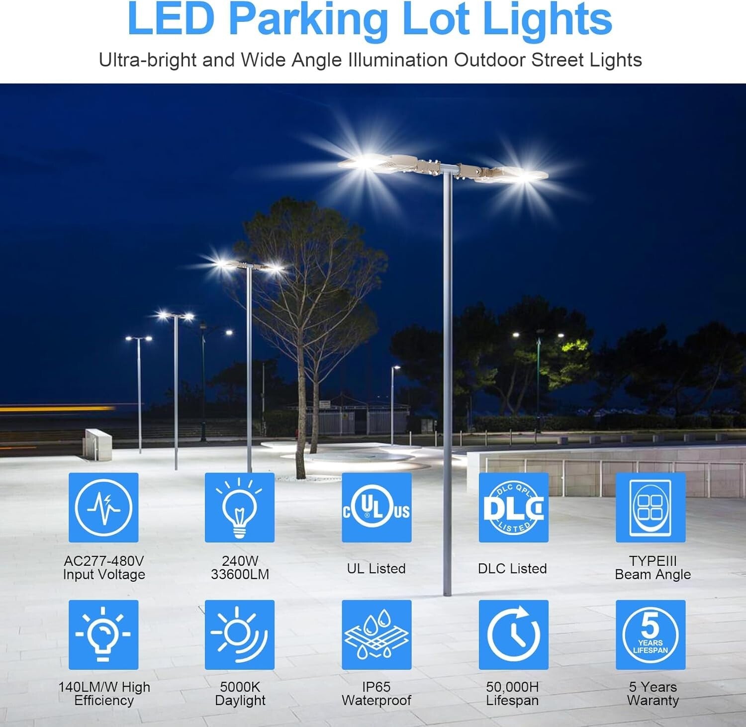 Energy-Efficient 240W LED Parking Lot Floodlight - Superior Outdoor Illumination