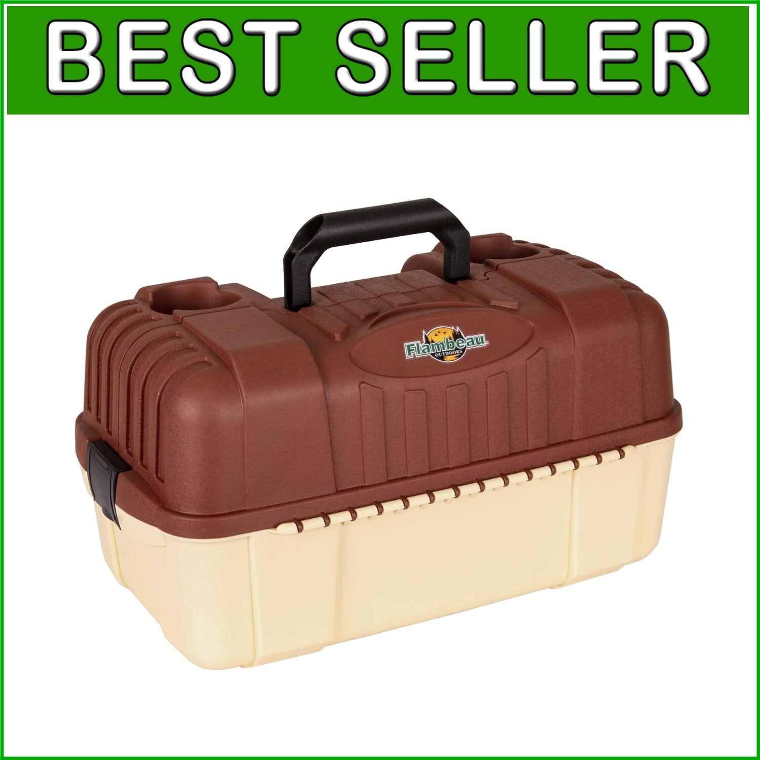 Portable All-Weather Fishing Tackle Box with 7 Fold-Out Trays & 61 Compartments