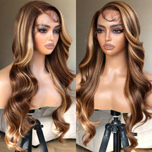 Load image into Gallery viewer, Luxury 24” Honey Blonde Lace Front Wig - Body Wave Synthetic Beauty with Volume