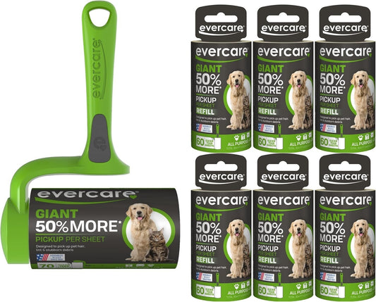 Premium Giant Pet Hair Roller Bundle with Refill Rolls - Quick Clean for Pets