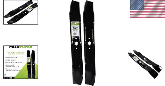 2-Blade Mulching Set for 42-Inch MTD/Cub Cadet/Troy-Bilt Mowers, OEM Compatible