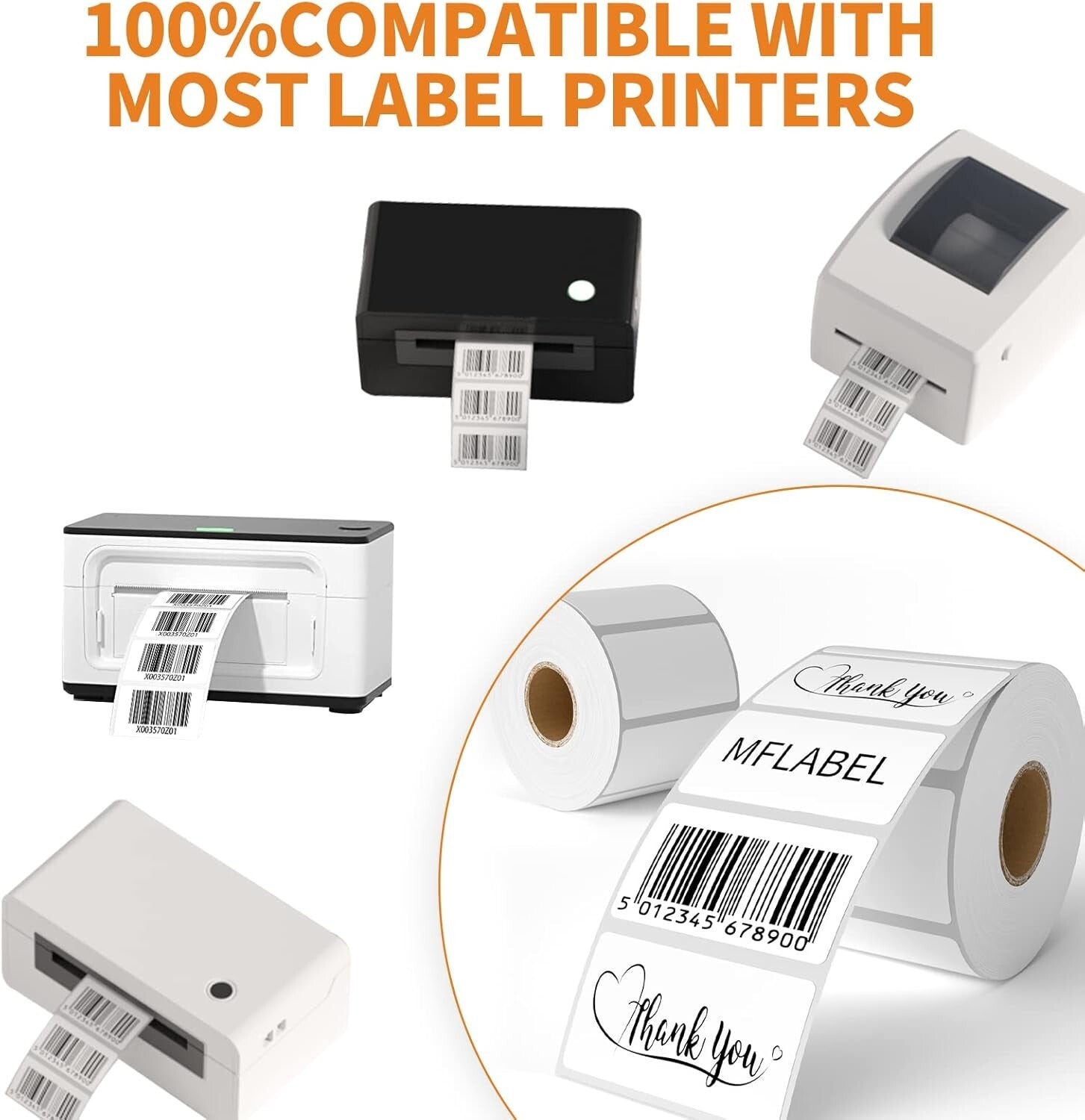 12 Rolls of Fade-Proof Thermal Labels for Shipping - 2.25'' x 1.25'' Rectangular