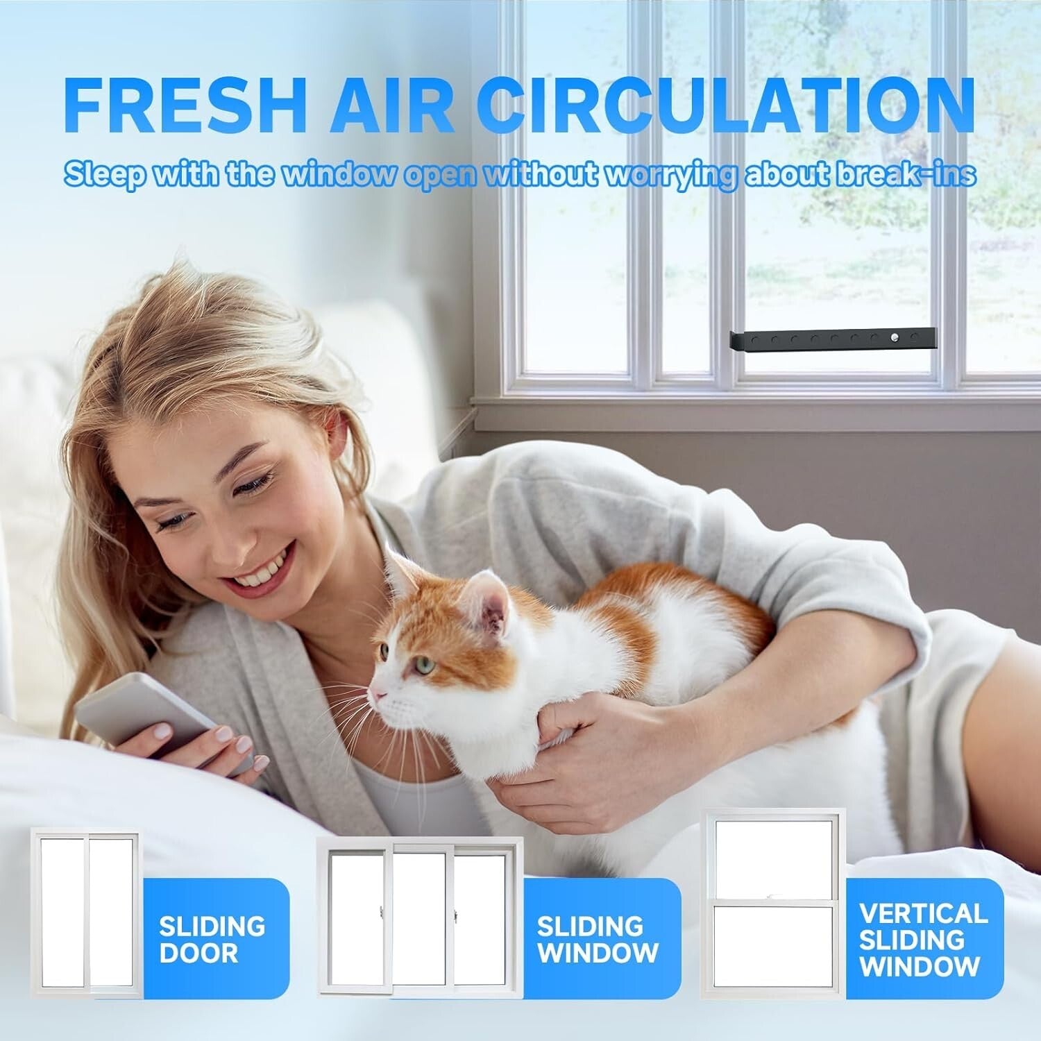 4 Pcs Vertical Window Security Bars - Adjustable Lengths for Enhanced Safety