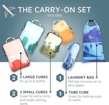 Load image into Gallery viewer, Ultimate Travel Packing Cube Set - Two-Zipper System for Compact Luggage Storage