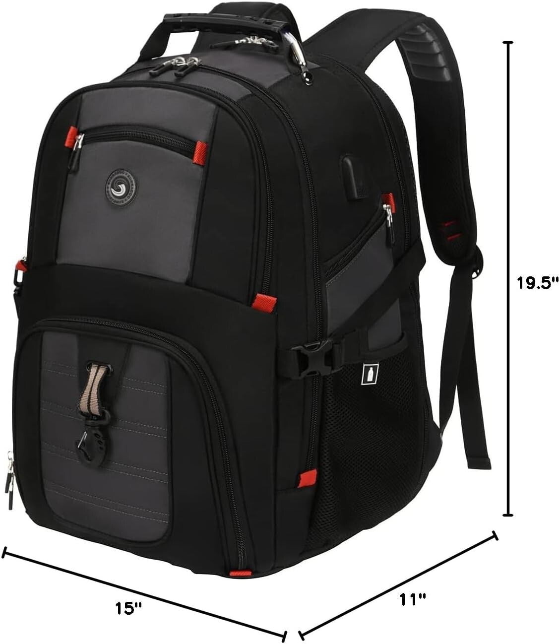 Extra Large 50L College & Business Backpack with USB Charging - Fits 17" Devices