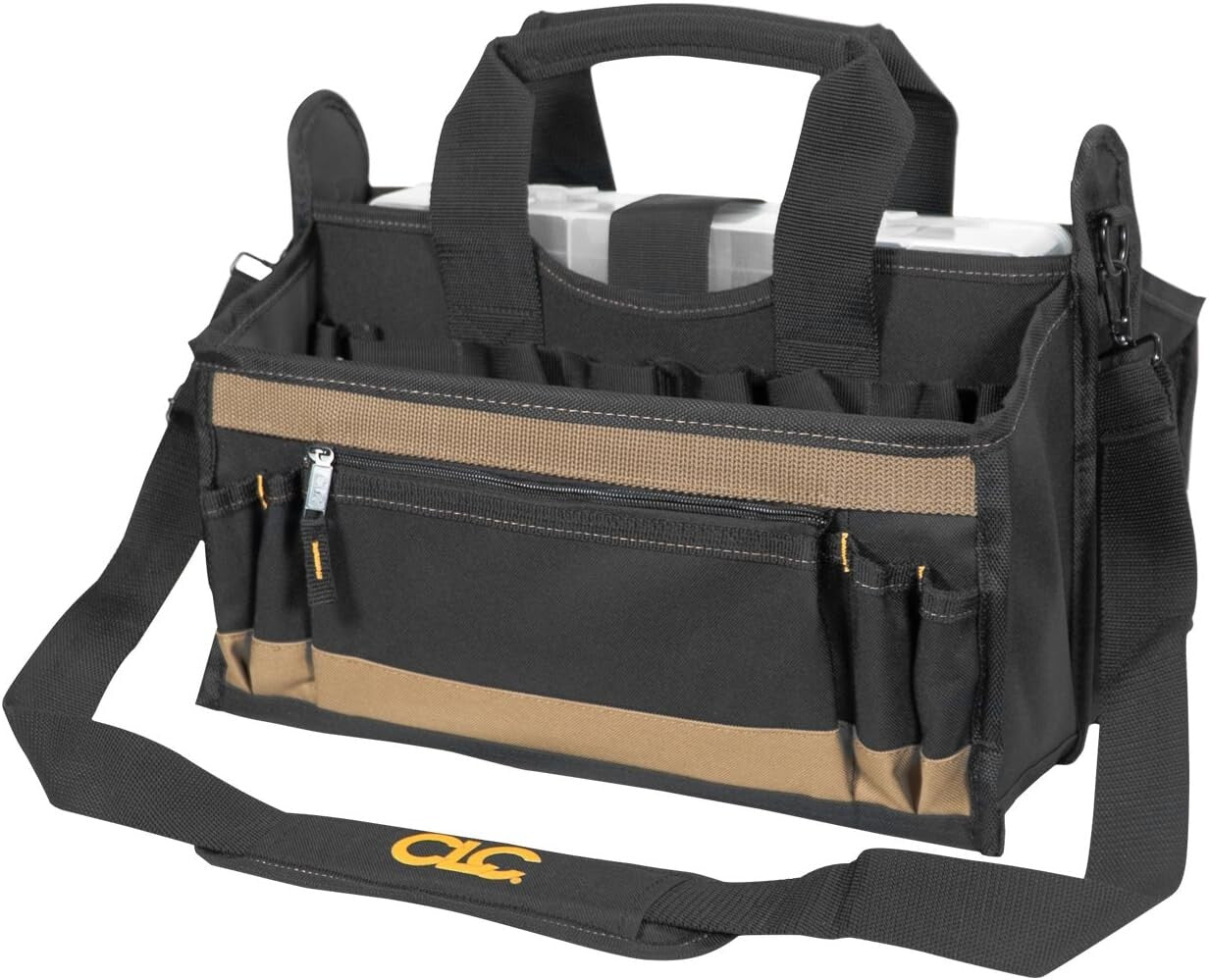 CLC 16 In. Tool Bag with Padded Handles & Compartment Tray for Tool Organization