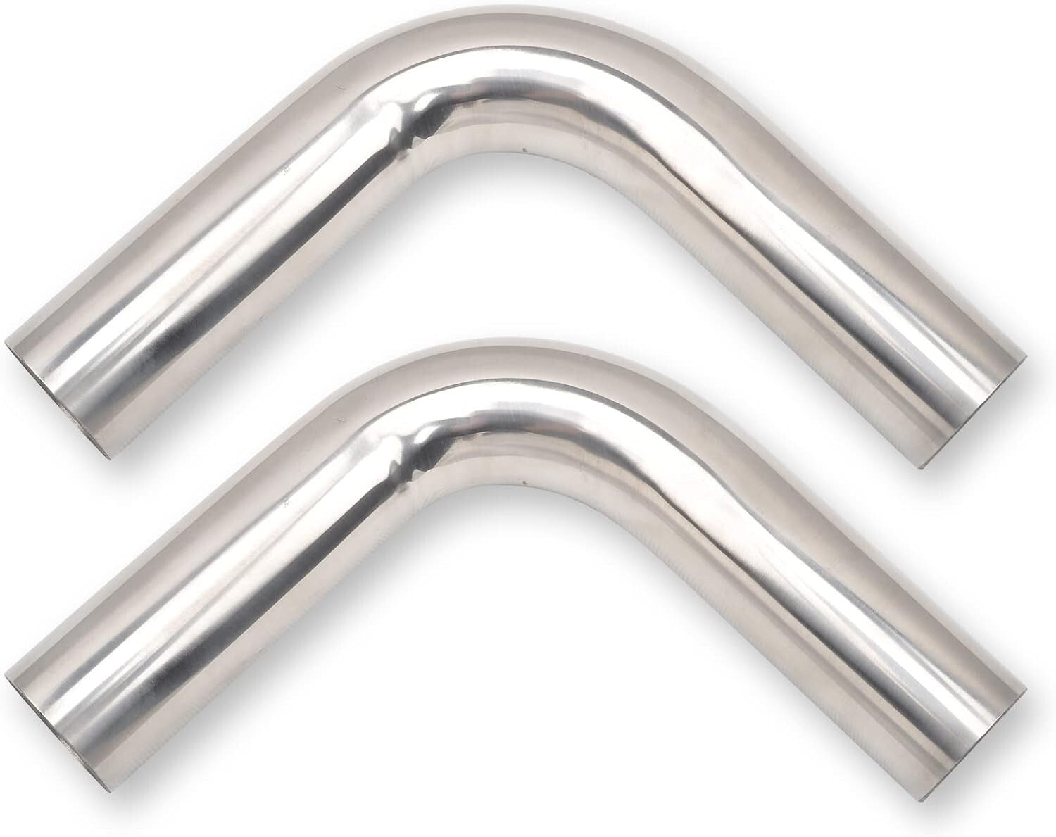2.5" T304 Stainless Steel 90 Degree Mandrel Bend Exhaust Pipe - Pack of 2