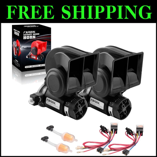 Premium Compact Electric Horn - 150DB Loud Train Sound for Trucks & SUV - 2PCS
