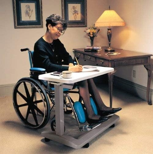 C-Shaped Rolling Hospital Bed Table - Height Adjustable for Bedside Comfort