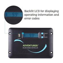 Load image into Gallery viewer, Reliable 30A Flush Mount Solar Charge Controller - LCD &amp; Smart 4-Stage Charging