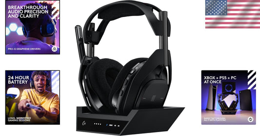Astro A50 X Wireless Headset with Graphene Audio, 24 hr Battery & Mic - Black