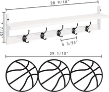 Load image into Gallery viewer, Versatile Wall-Mounted Coat Rack with Shelf - Ideal for Entryways &amp; Bathrooms
