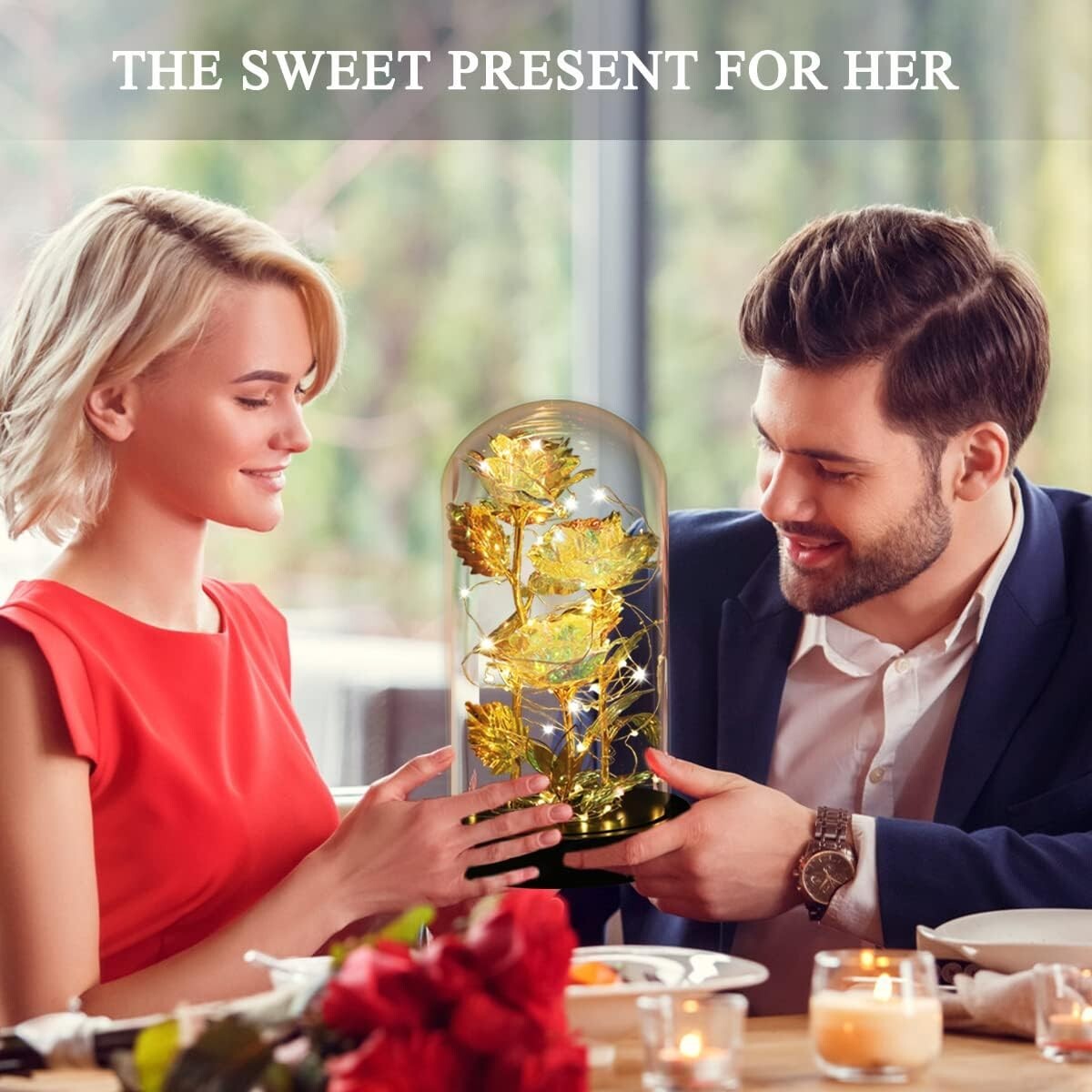 Eternal Glass Dome Rose Flower - Perfect Birthday and Valentine's Gift for Women