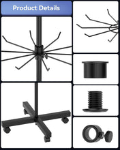 Load image into Gallery viewer, Spinning Black Metal Display Rack - Adjustable Height for Hats, Jewelry &amp; More
