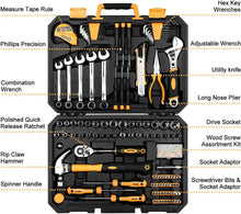 Load image into Gallery viewer, Durable 158-Piece Hand Tool Kit with Toolbox - Ideal for Home and Auto Repair