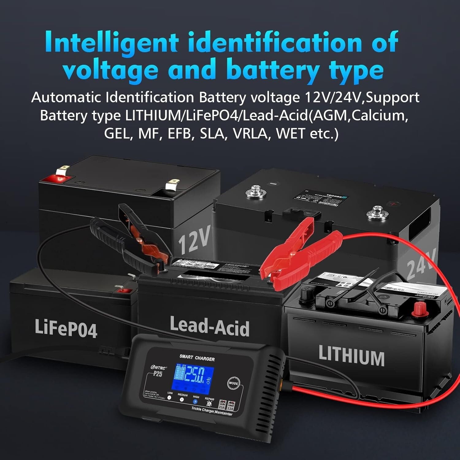 Rapid 25-Amp Smart Trickle Charger: Safe Battery Maintenance for Every Vehicle