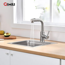 Load image into Gallery viewer, Sleek Brushed Nickel Kitchen Sink Faucet with 360° Swivel &amp; Pull-Down Sprayer