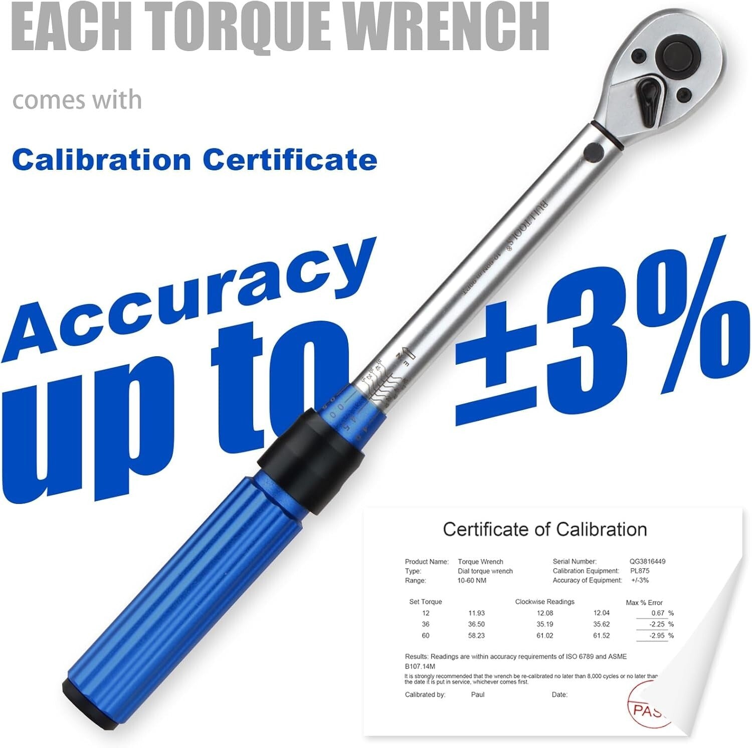 Precision Dual-Direction 3/8-Inch Drive Click Torque Wrench Set 7.4-44.3 FT.LB