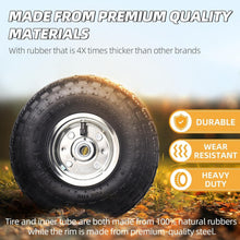 Load image into Gallery viewer, Universal 4.10/3.50-4 Heavy-Duty Tire and Wheel with Safety Inner Tubes - 4-Pack