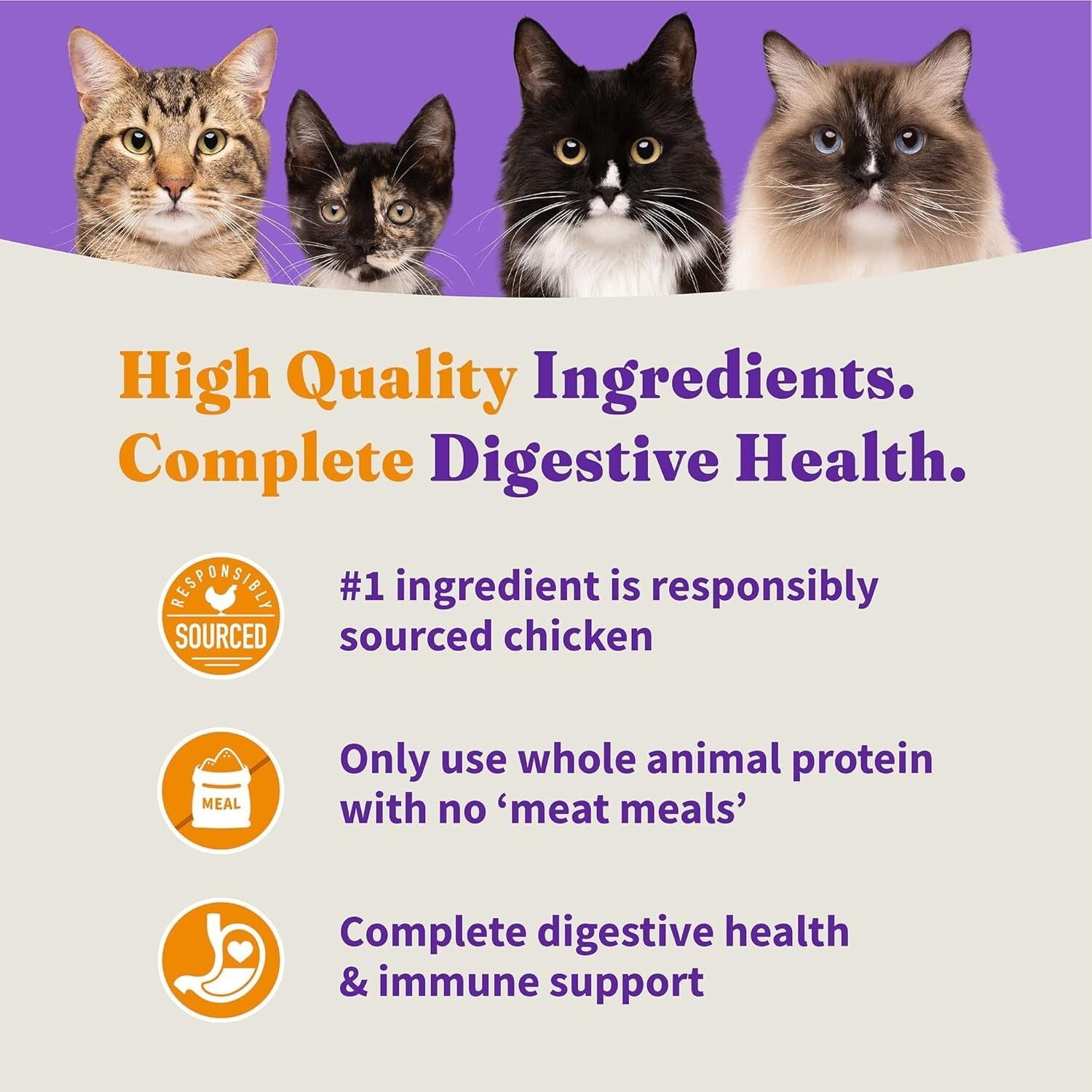 All-Natural Grain-Free Cat Kibble with Cage-Free Chicken for Digestive Health