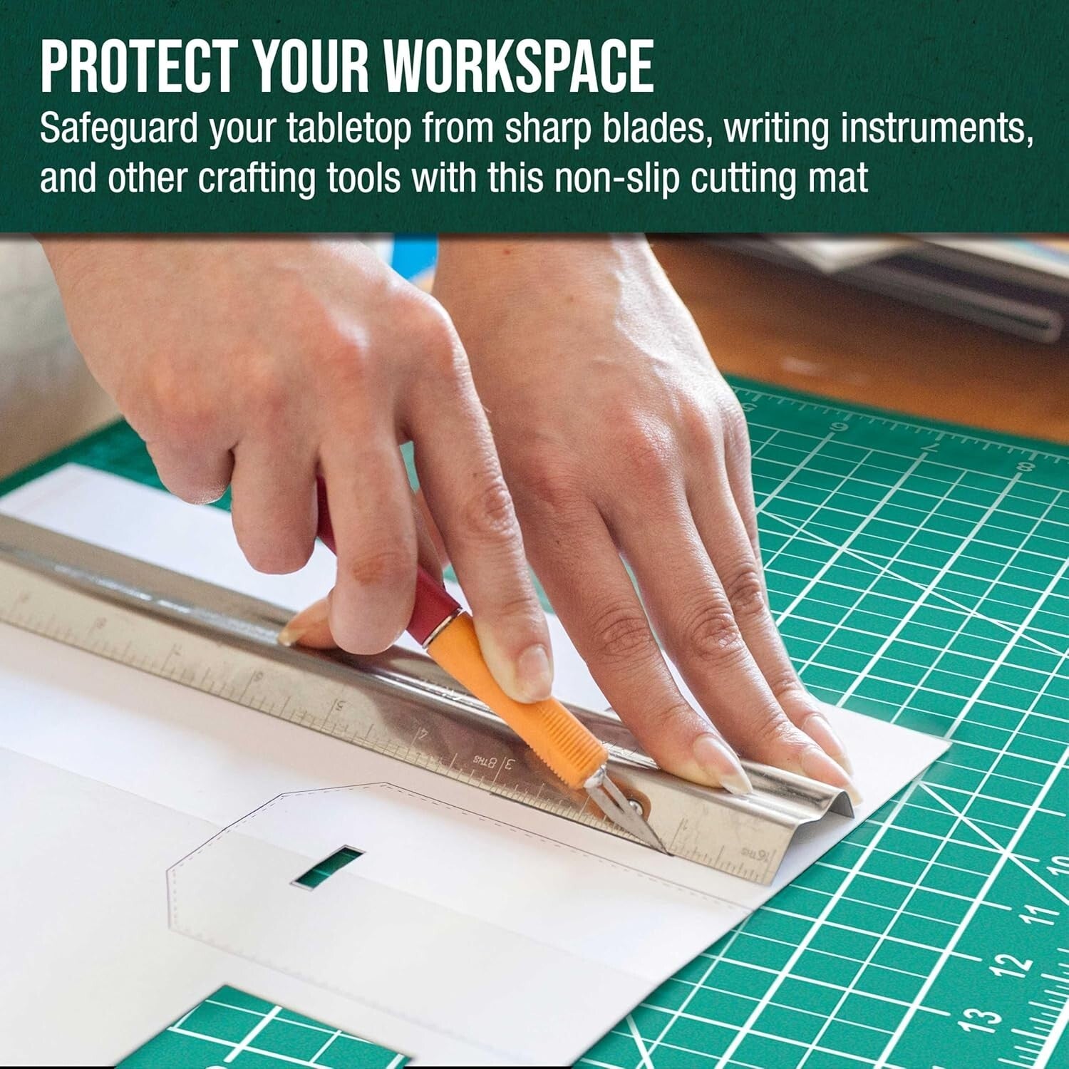 36" x 48" Professional Self-Healing Cutting Mat - Green/Black Non-Slip Design
