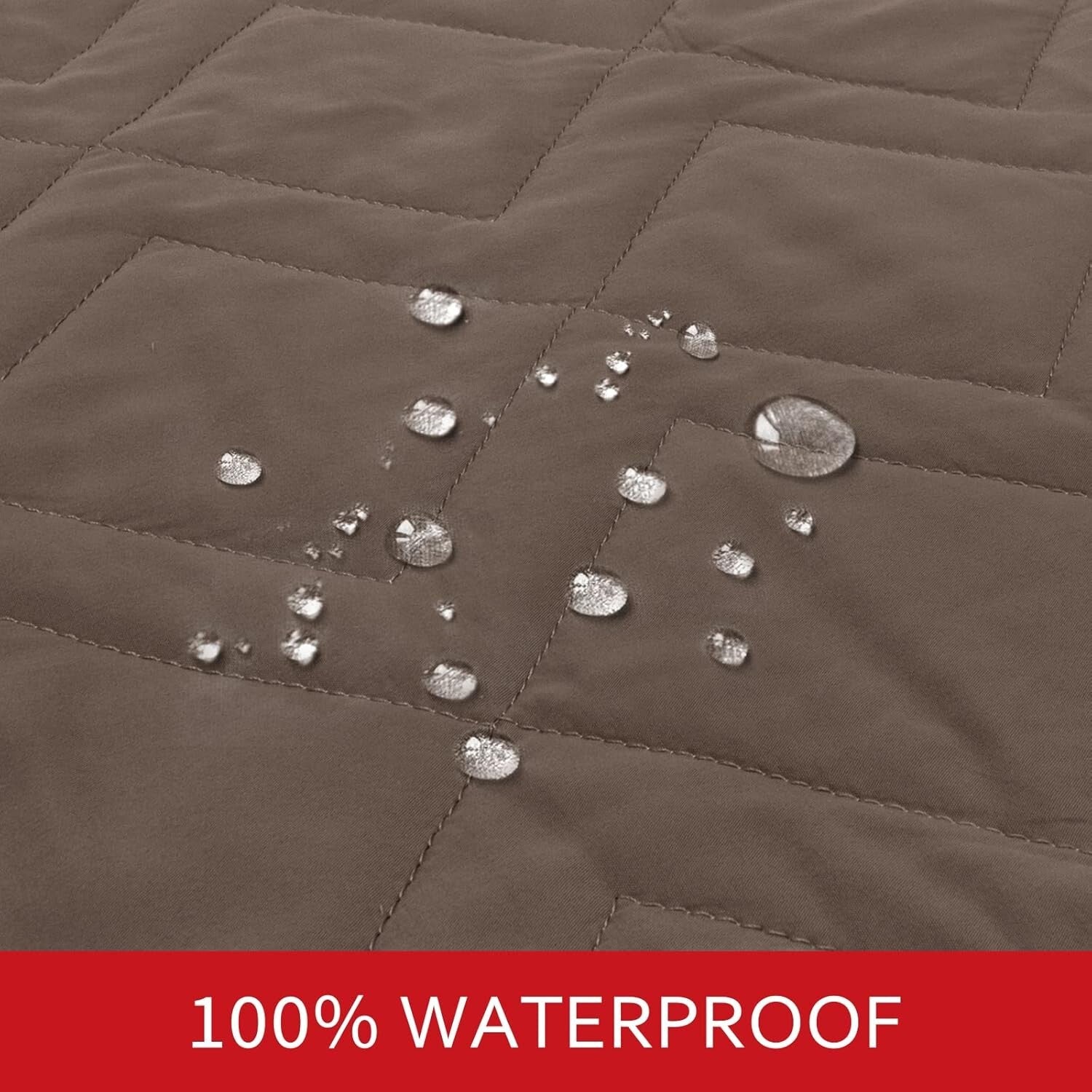100% Waterproof Couch Cover - 86" x 82" Anti-Slip Dog Bed Protector in Chocolate