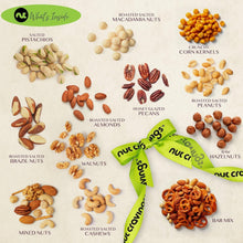 Load image into Gallery viewer, Nutritious Gourmet Nuts Gift Basket with Elegant Green Ribbon Presentation